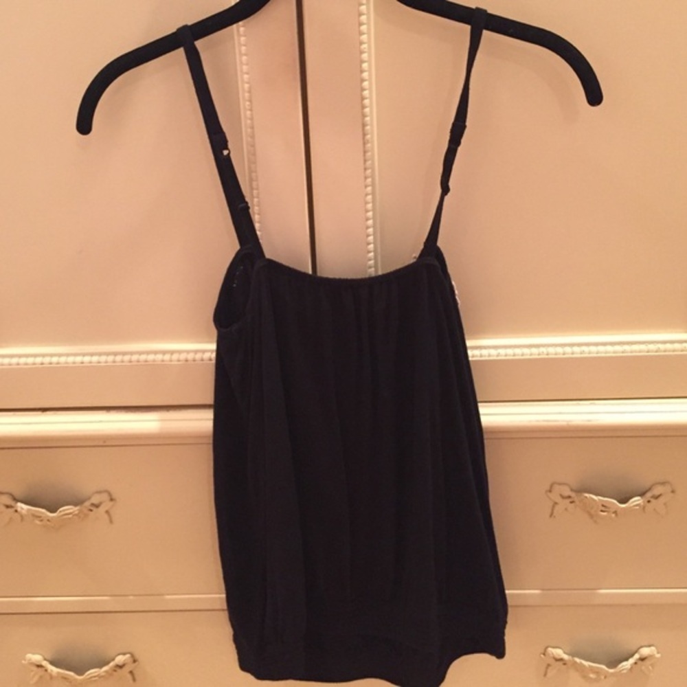 Express black bubble tank top w/ nautical crochet - Picture 4 of 4